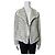Rachel Zoe Jaqueta de Tweed com Franjas Branco Azul Bege Castanho claro