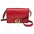 Borsa a tracolla in pelle Gucci GG Marmont Double G 589474 da donna Rosso