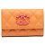 Tarjetero Chanel Orange Quilted Caviar 19 Flap Naranja