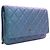 Wallet On Chain Portafoglio con catena in agnello iridescente blu CC trapuntato Chanel - vista 9