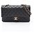 Chanel Matelassé Double Flap Schultertasche Schwarz