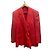 V2 By Versace Red Linen Double-Breasted Blazer