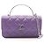Mini borsa a tracolla con manico Matelassé Chanel Porpora