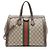 Gucci GG Supreme Ophidia Große Reißverschluss-Tasche Braun Beige