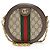 Borsa a tracolla mini rotonda Gucci GG Supreme Ophidia Marrone Beige