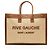 Tote Large Rive Gauche in Raffia e Pelle di Vitello Saint Laurent Marrone