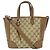 Borsa Gucci in tela GG beige e marrone