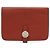 Hermès Cartera Compacta/Monedero HERMES Dogon Castaño Roja