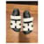 Hermès Sandali Chypre Pelle Bianca 39 Nero Bianco  - vista 7