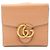 Cartera de doble pliegue Gucci GG Marmont Castaño