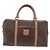 Céline Borsa Boston CELINE Macadam Canvas PVC Pelle Marrone Oro Auth 188493 D'oro - vista 13