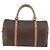 Céline Borsa Boston CELINE Macadam Canvas PVC Pelle Marrone Oro Auth 188493 D'oro - vista 2