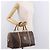 Céline Borsa Boston CELINE Macadam Canvas PVC Pelle Marrone Oro Auth 188493 D'oro - vista 24