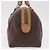 Céline Borsa Boston CELINE Macadam Canvas PVC Pelle Marrone Oro Auth 188493 D'oro - vista 3