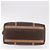 Céline Borsa Boston CELINE Macadam Canvas PVC Pelle Marrone Oro Auth 188493 D'oro - vista 6