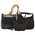 Borsa Tote GUCCI GG Canvas in Pelle e Tela 4 Set Beige Nero Marrone Auth gh2142