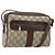 Bolso de hombro GUCCI GG Supreme Web Sherry Line PVC Beige Oro Auth 187688 Dorado