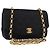 CHANEL Matelasse Chain Shoulder Bag Satin Black Gold CC Auth 187299V Nero D'oro