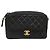 CHANEL Bolso de Hombro con Cadena de Piel de Cordero Negro y Oro Matelasse CC Auth yk20568SAV Dorado - vista 13
