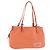 FENDI Tote Bag Baumwolljersey Orange Silber Auth 188926