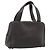 Bolso PRADA de cuero marrón oscuro plata fm5374