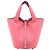 Hermès Borsa a secchiello Picotin 18 in pelle Taurillon Clemence Rose Azalee Rosa