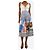 Weekend Max Mara Gonna midi in cotone stampato blu - taglia UK 4 - vista 2