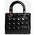 Borsa Lady Dior in pelle vernice nera 2014 Nero - vista 4