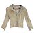 Ventcouvert Beige Wildlederjacke mit Spitzenbesatz