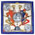 Hermès Sciarpa Hermes Carre 90 Napoleon Rosso Multicolore Blu navy
