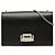 Saint Laurent Borsa a tracolla Metropolis in pelle liscia nera con catena Nero
