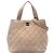 Bolso Chanel Beige CC de ante acolchado con cierre Turnlock