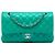 Chanel Green Medium Classic Lambskin Double Flap Verde