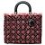 Lady Dior in tweed cannage rosa con frange, grande