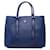 Borsa Prada Blue Medium Saffiano Cuir Double Handle Blu scuro