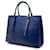 Borsa Prada Blue Medium Saffiano Cuir Double Handle Blu scuro - vista 2
