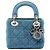 Lady Dior Mini aus blauem Samt Cannage