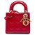 Lady Dior mini in vernice cannage rosso di Dior