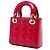 Lady Dior mini in vernice cannage rosso di Dior - vista 2