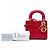 Lady Dior mini in vernice cannage rosso di Dior - vista 6