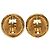 Orecchini Chanel Gold CC placcati oro tondi con clip D'oro - vista 2