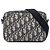 Oblique Pochette con zip in tela blu obliqua Dior con tracolla Blu navy
