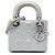 Dior Mini Argento Iridescente in Pelle di Agnello Cannage Lady Dior