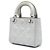 Dior Mini Argento Iridescente in Pelle di Agnello Cannage Lady Dior - vista 2