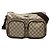 Gucci Beige GG Supreme Double Pocket Crossbody