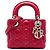 Lady Dior in agnello cannage rosso mini