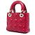 Lady Dior in agnello cannage rosso mini - vista 2