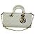 Borsa a tracolla Christian Dior Lambskin Latte Cannage Medium Lady D-Joy White Bianco