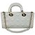 Borsa a tracolla Christian Dior Lambskin Latte Cannage Medium Lady D-Joy White Bianco - vista 2