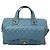 Bolsa Bowling Chanel Quilted Caviar Large Azul Ruthenium